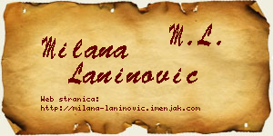 Milana Laninović vizit kartica